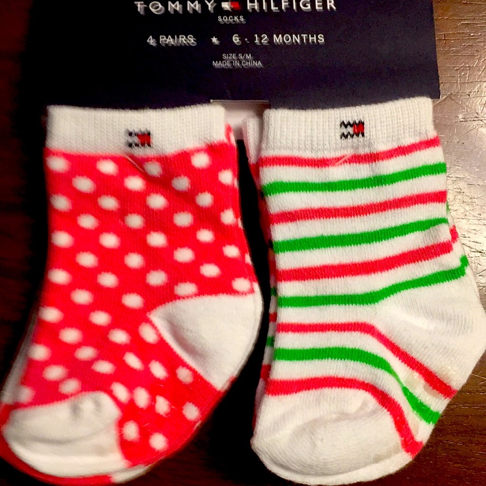 Tommy Hilfiger baby socks 4 in package 6-12months